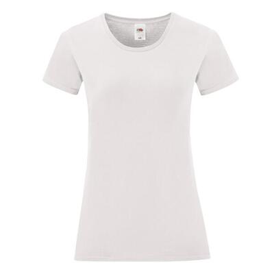 Maglietta Semplice Donna Fruit Of The Loom Iconic Bianco