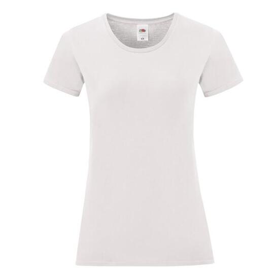 Maglietta Semplice Donna Fruit Of The Loom Iconic Bianco