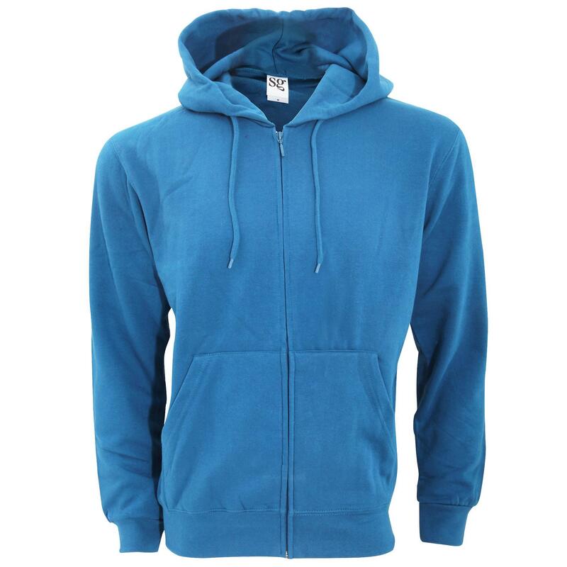 Sweatshirt Uni À Capuche Et Fermeture Zippée Homme (Bleu Royal)