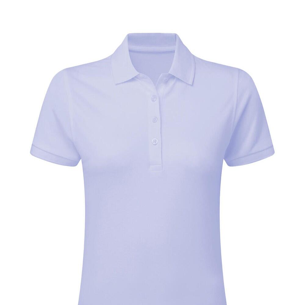 Polo Signature de Elástico para Mujer Azul Blanco 2/2
