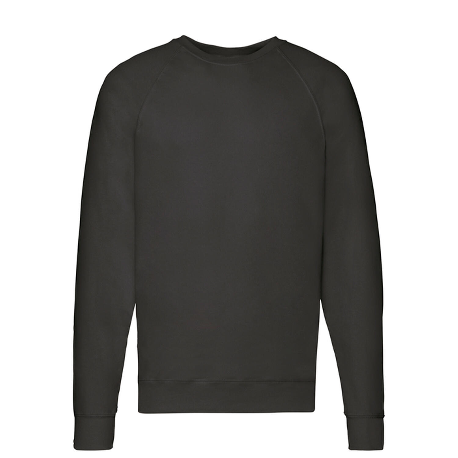 Heren Lichtgewicht Raglan Trui (Zwart) 1/3