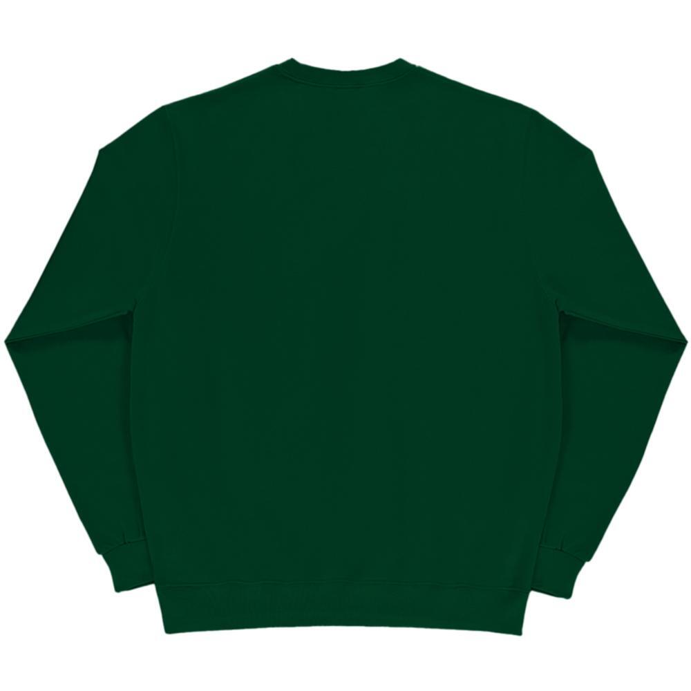 Sudadera de manga larga con cuello redondo para mujer Verde botella 2/2