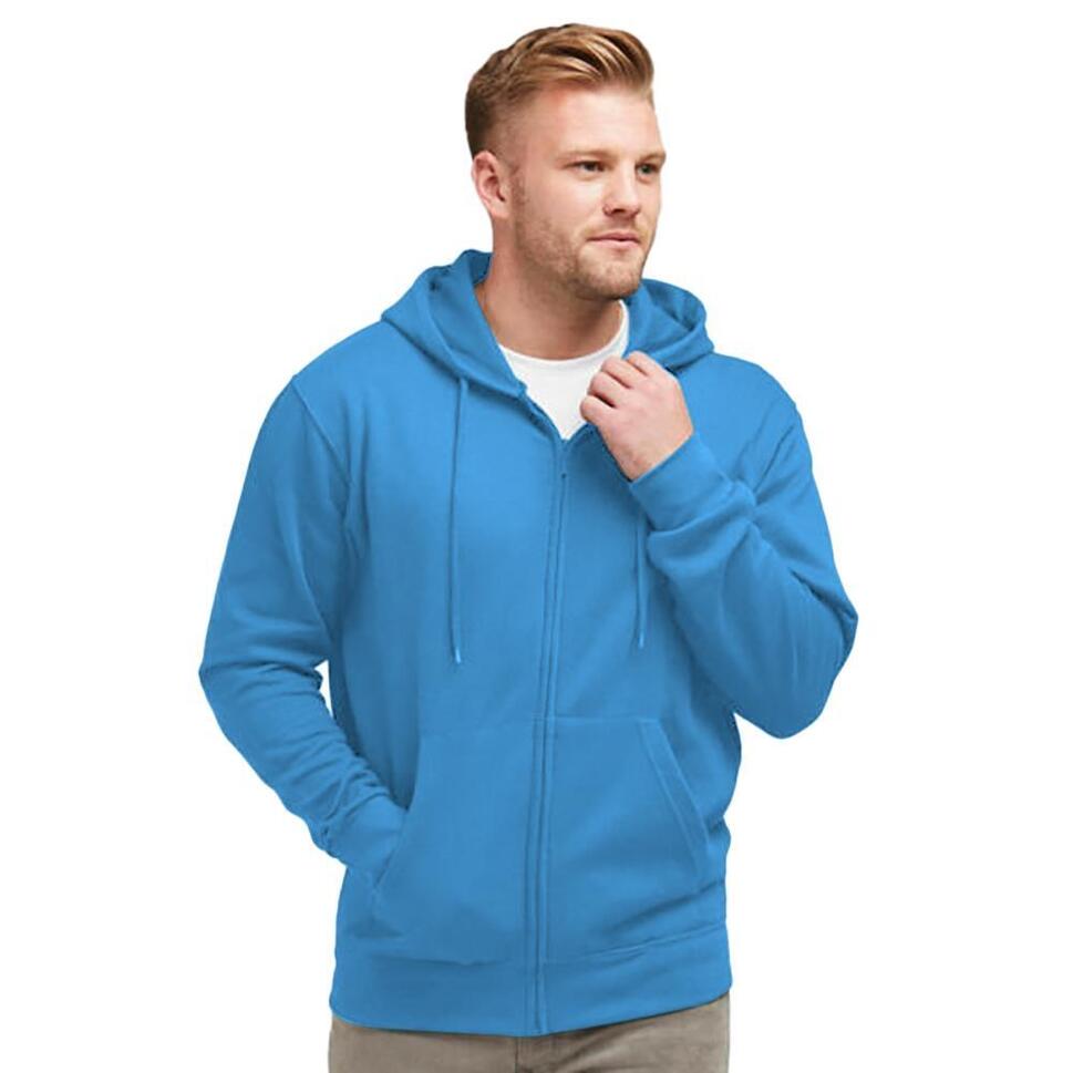 Męska Gładka Bluza Sportowa Z Kapturem Na Zamek
