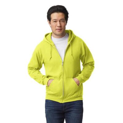 Unisex adult heavy blend full zip hoodie (veiligheid groen)