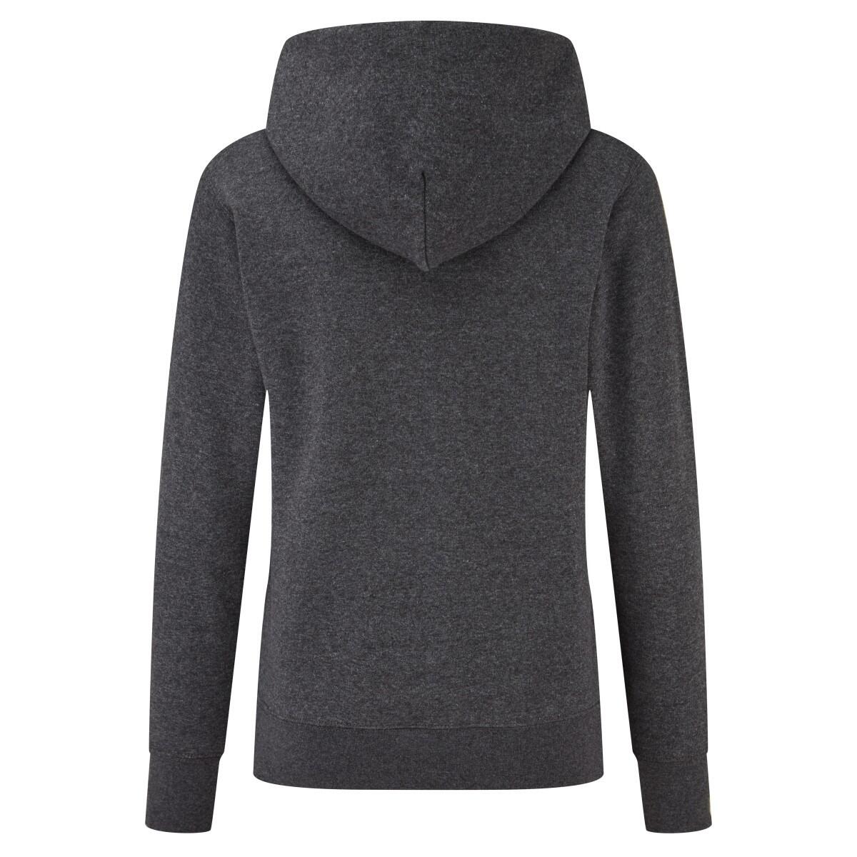 Felpa Con Cappuccio Semplice Donna Fruit Of The Loom Classic Grigio Scuro Con 2/3