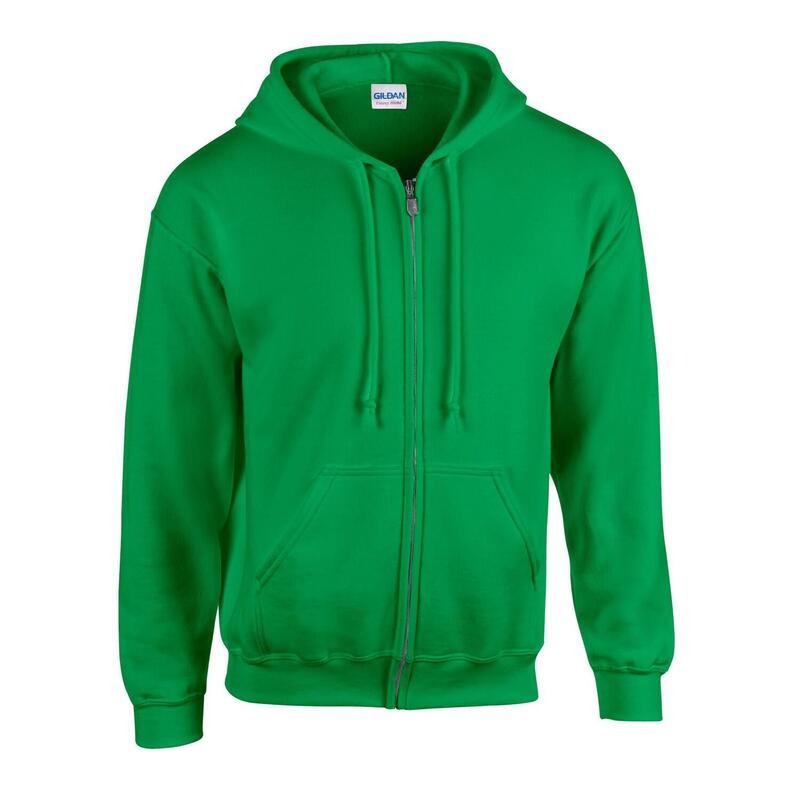 Sudadera con Cremallera de Mezcla Pesada para Adultos Unisex Verde Irlandés