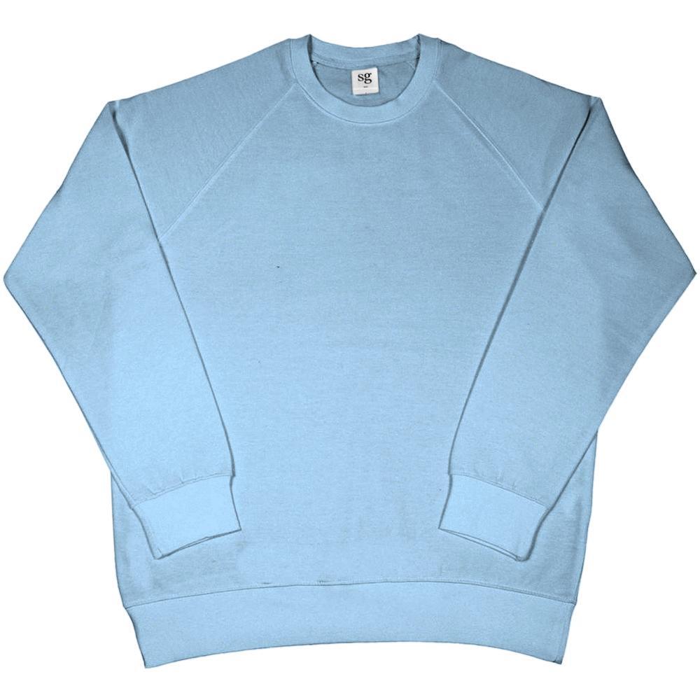 Mens Raglan Sleeve Crew Neck Sweatshirt (Sky Blue)