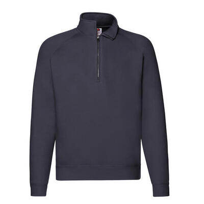 Felpa Collo A Cerniera Uomo Fruit Of The Loom Premium Blu Reale