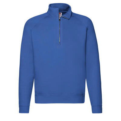 Felpa Collo A Cerniera Uomo Fruit Of The Loom Premium Blu Reale