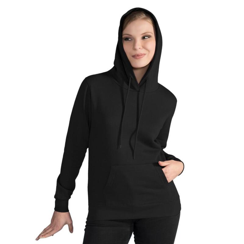 Sweatshirt Uni À Capuche Femme (Noir)