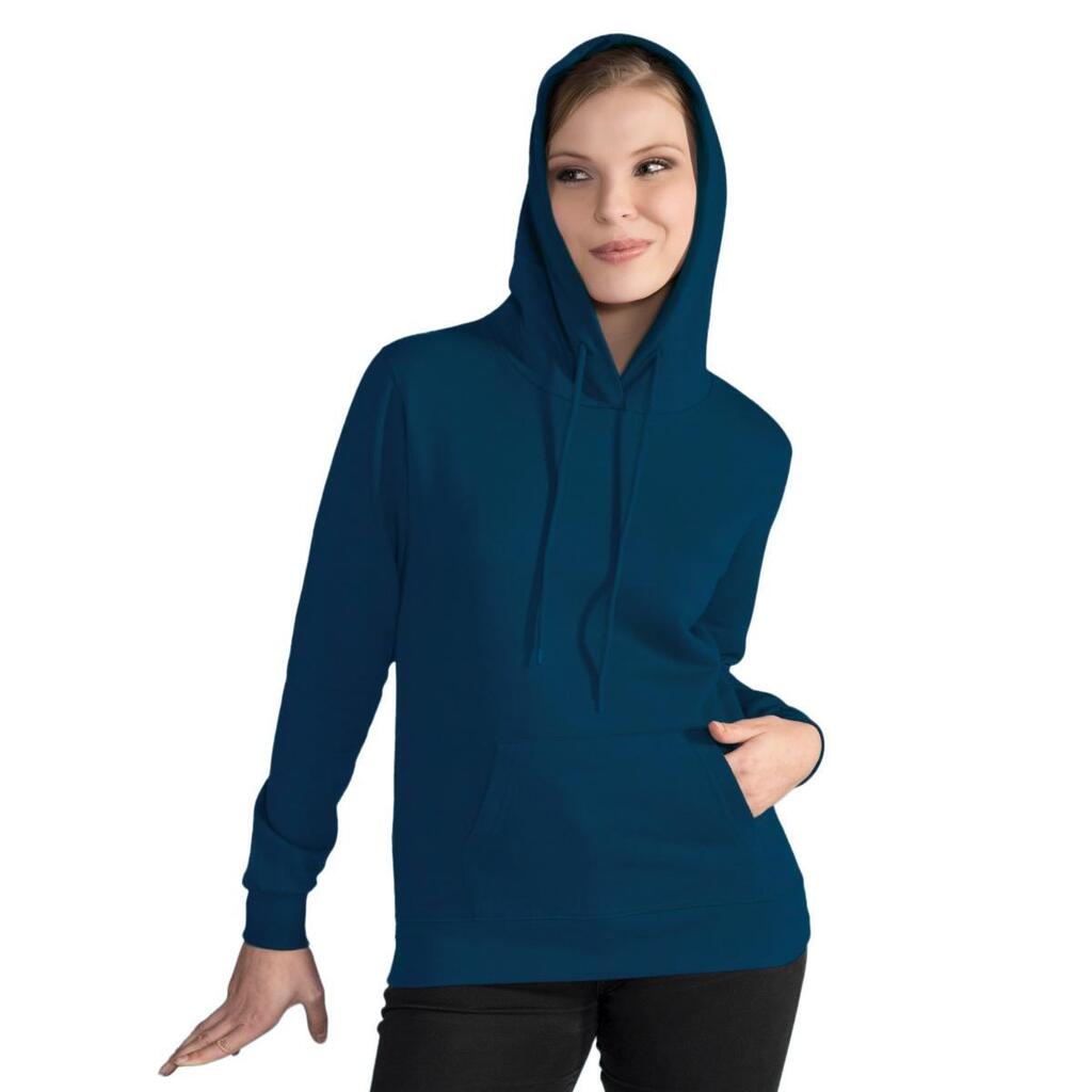 Ladies/Womens Plain Hooded Sweatshirt Top / Hoodie (Navy Blue)