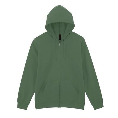 Heren softstyle midweight full zip hoodie (militair groen)