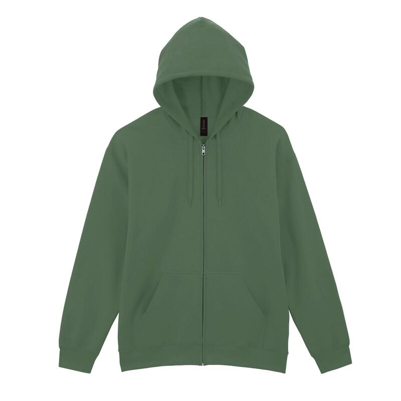 Heren Softstyle Midweight Full Zip Hoodie (Militair Groen)