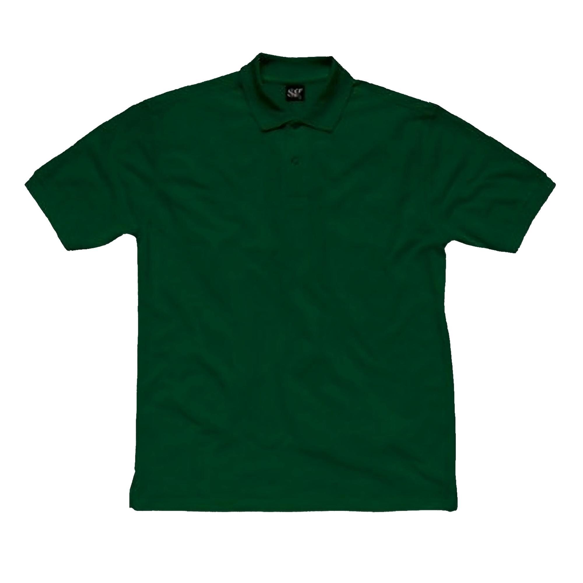 Polo de manga corta de algodón para mujer Verde botella 2/3