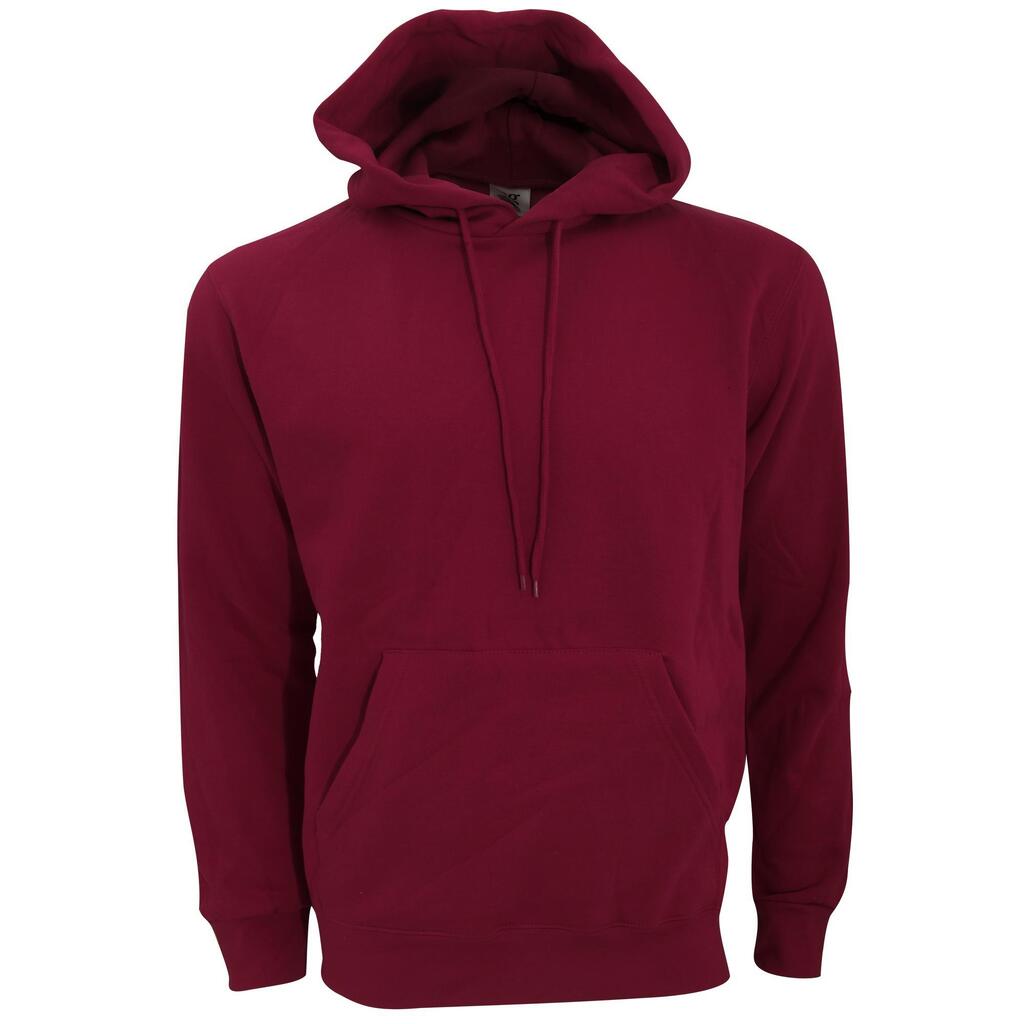 Mens Plain Hooded Sweatshirt Top / Hoodie (Burgundy)