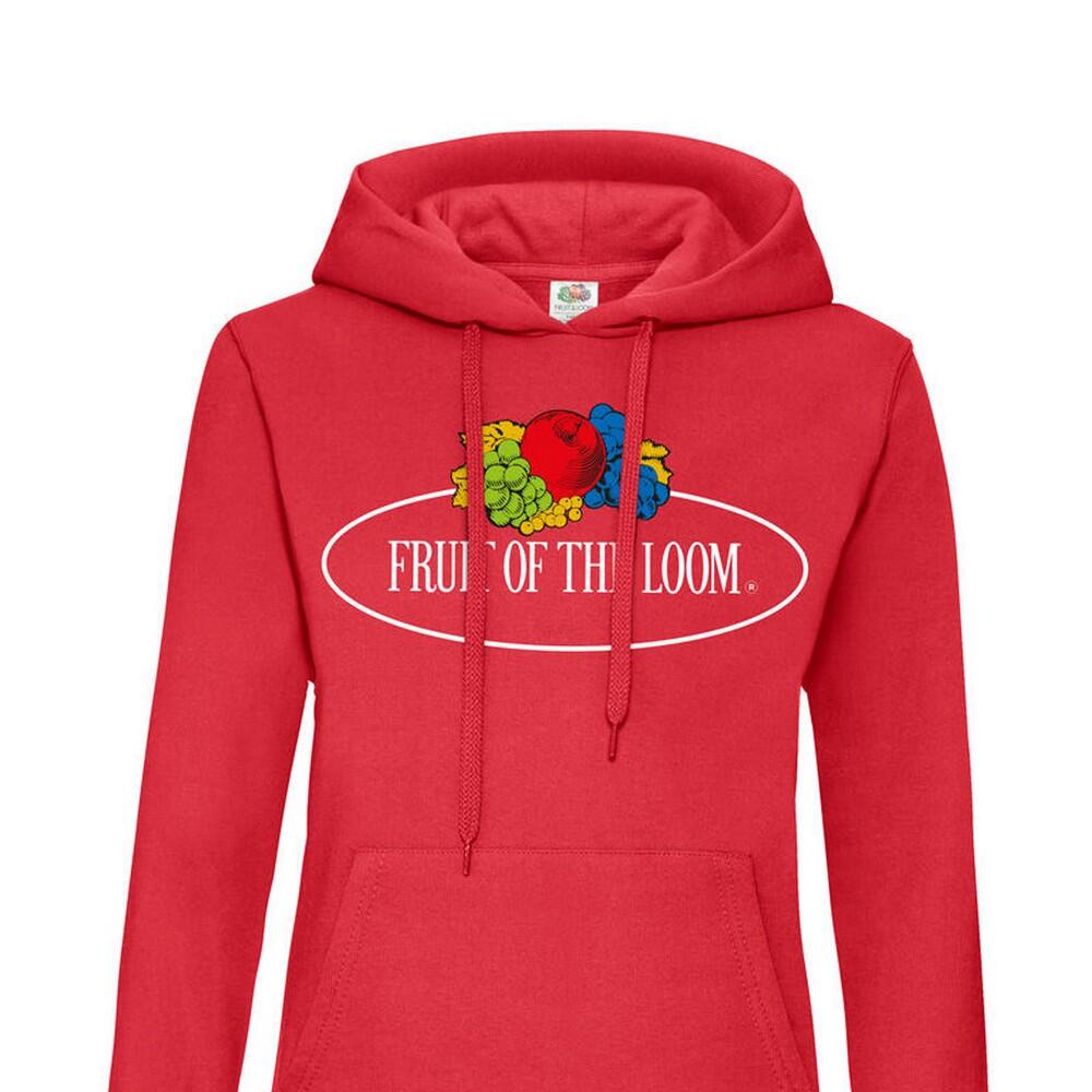 Dames Vintage Logo Bedrukte Hoodie (Rood) 2/2