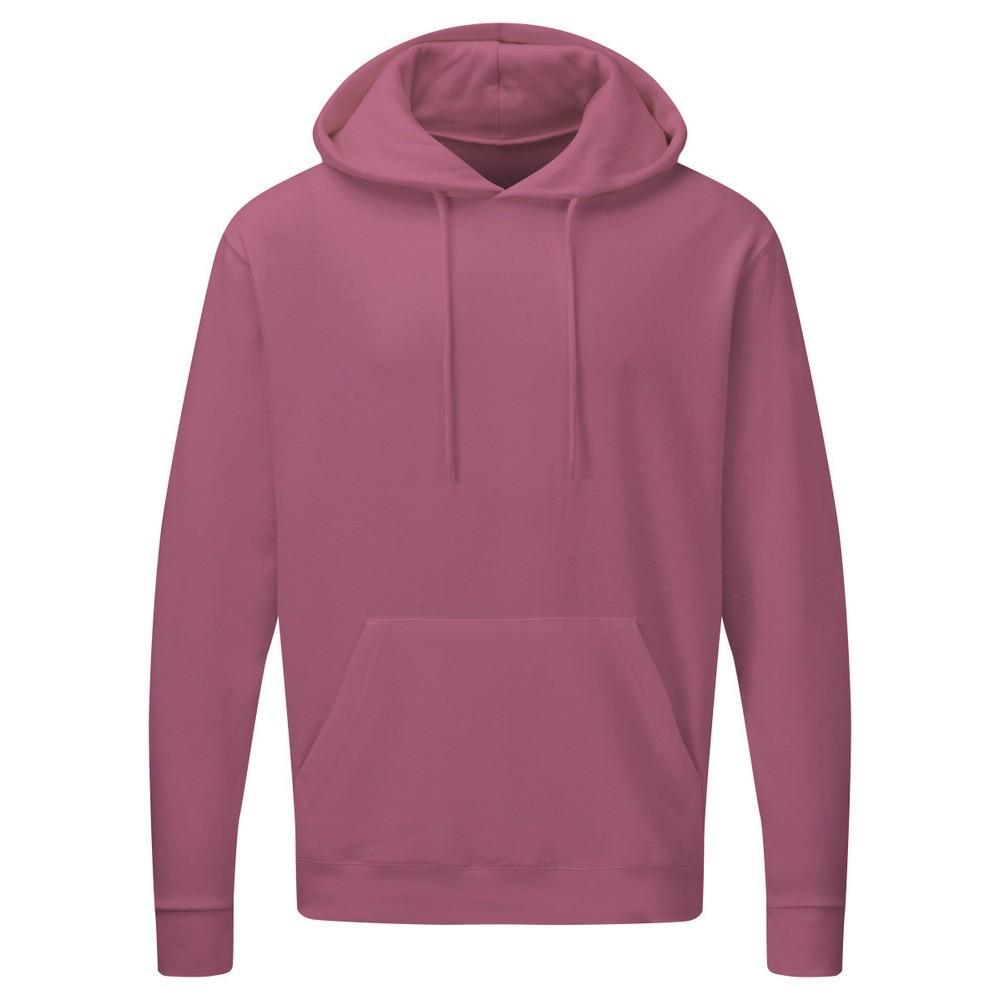 Mens Plain Hooded Sweatshirt Top / Hoodie (Cassis)