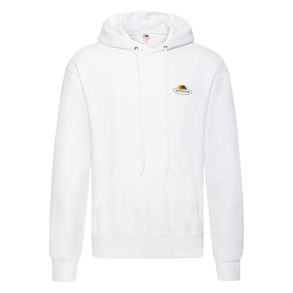 Mens Vintage Classic Logo Printed Hoodie (White)
