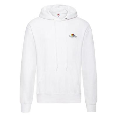 Felpa Con Cappuccio Logo Stampato Uomo Fruit Of The Loom Vintage Classic Bianco
