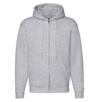 Heren premium full zip hoodie (heide grijs)