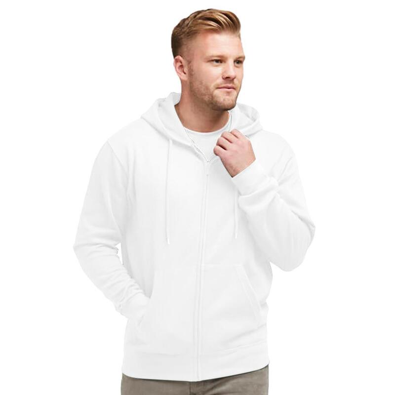 Sweatshirt Uni À Capuche Et Fermeture Zippée Homme (Blanc)