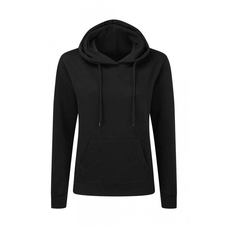 Dames Effen Hoodie (Donkerzwart)