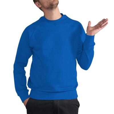 Heren raglan mouw crew hals sweatshirt (licht oxford)