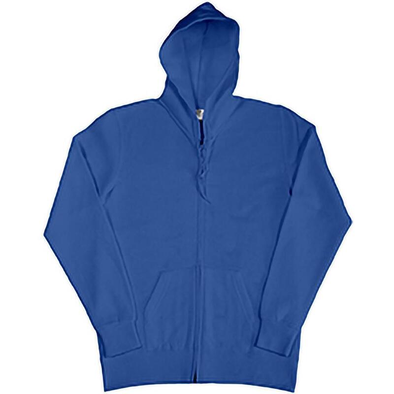 Sweatshirt Uni À Capuche Et Fermeture Zippée Femme (Bleu Royal)