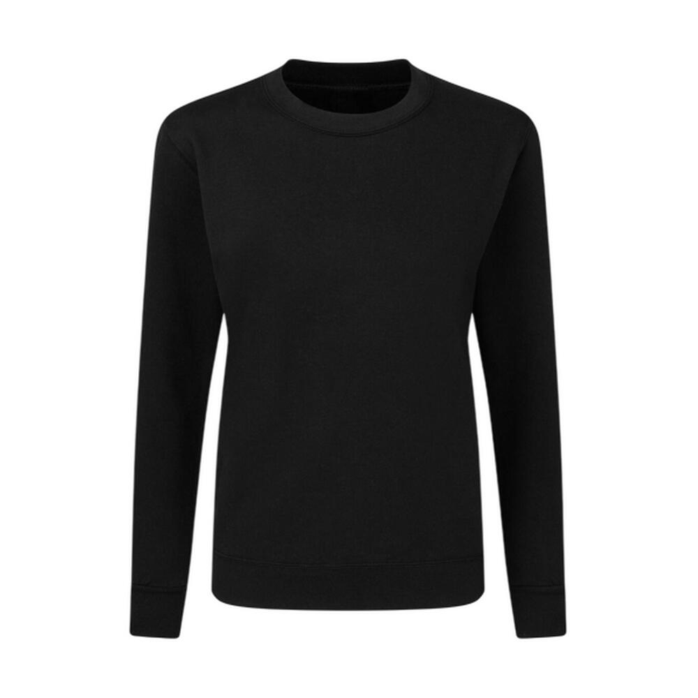 Womens/Ladies Crew Neck Sweatshirt (Dark Black)