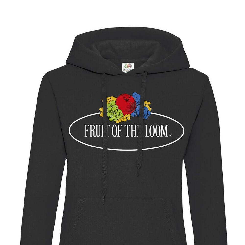 Dames Vintage Logo Bedrukte Hoodie (Zwart) 2/2