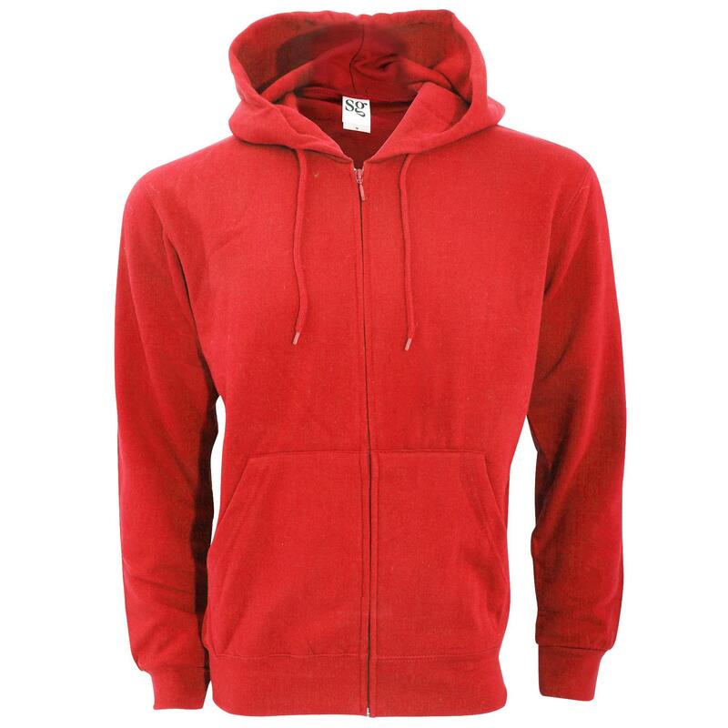 Herenslappe Sweatshirt met volledige ritssluiting (Rood)