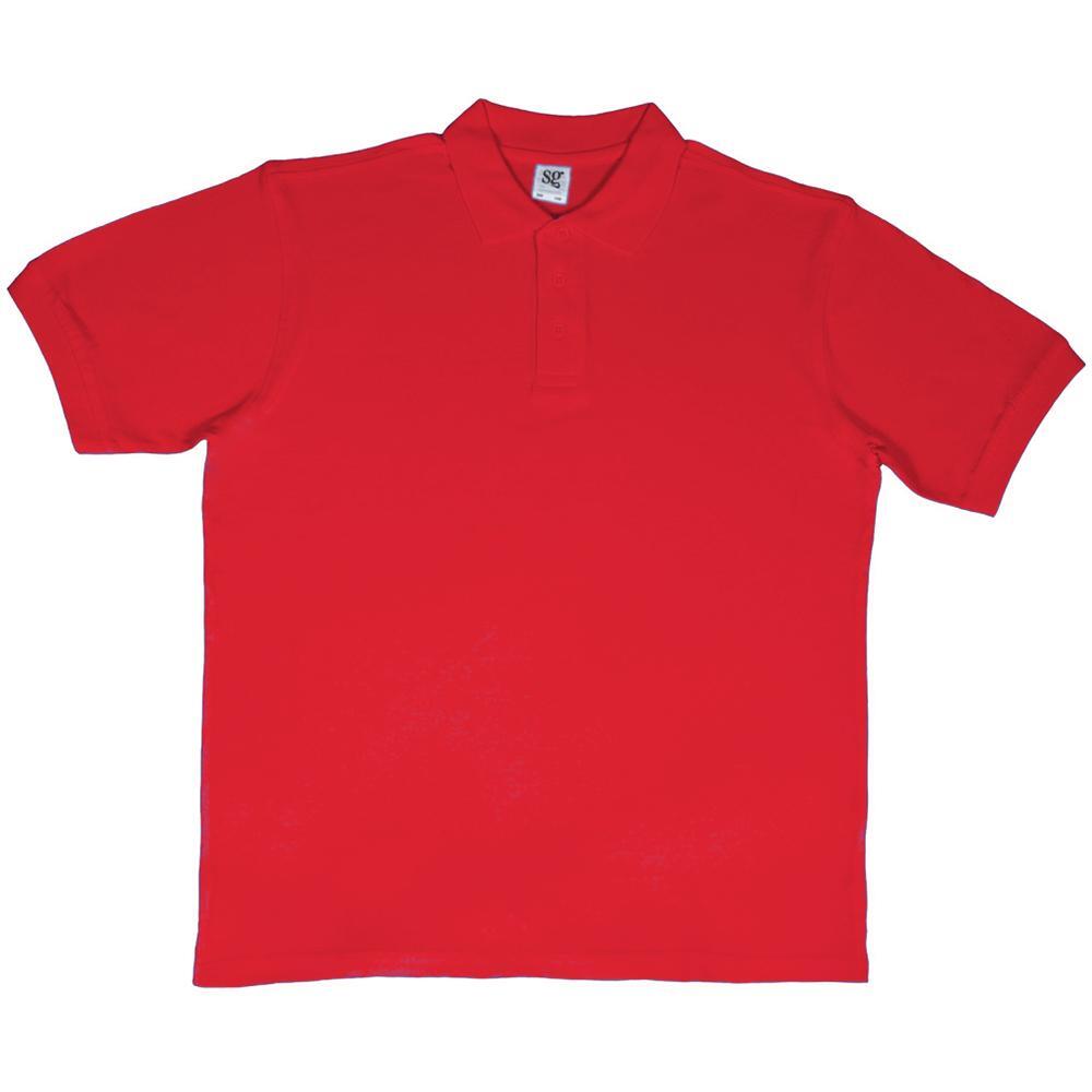 Polo Shirt T Shirt Decathlon Cotone Polo 100% Cotone Uomo SG Rosso