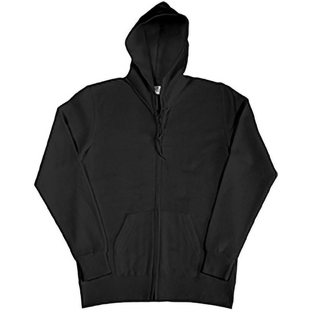 Sweatshirt Uni À Capuche Et Fermeture Zippée Femme (Noir) 3/3