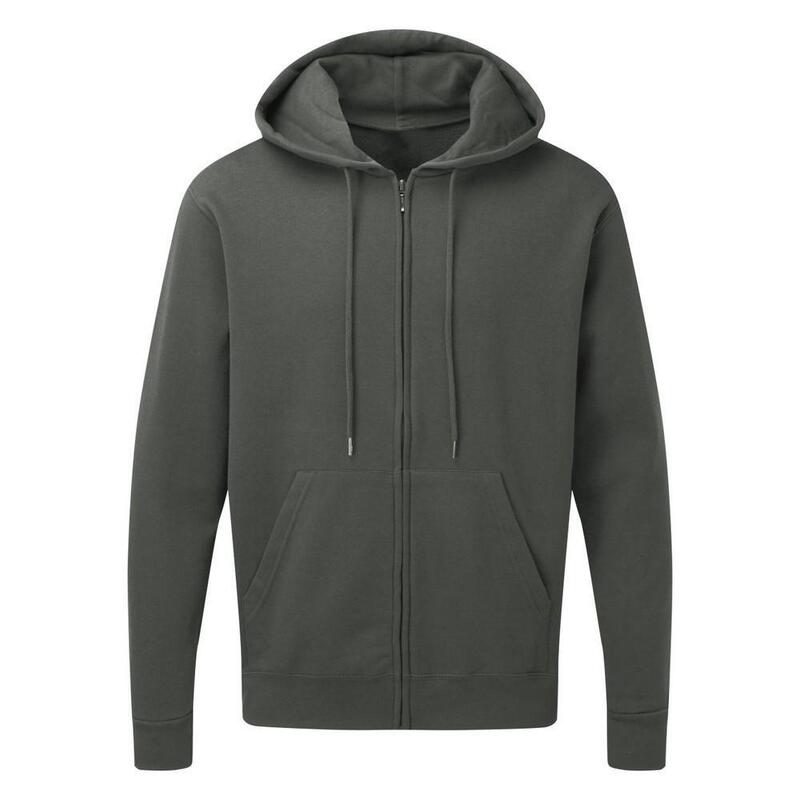 Sweatshirt Uni À Capuche Et Fermeture Zippée Homme (Charbon De Bois)