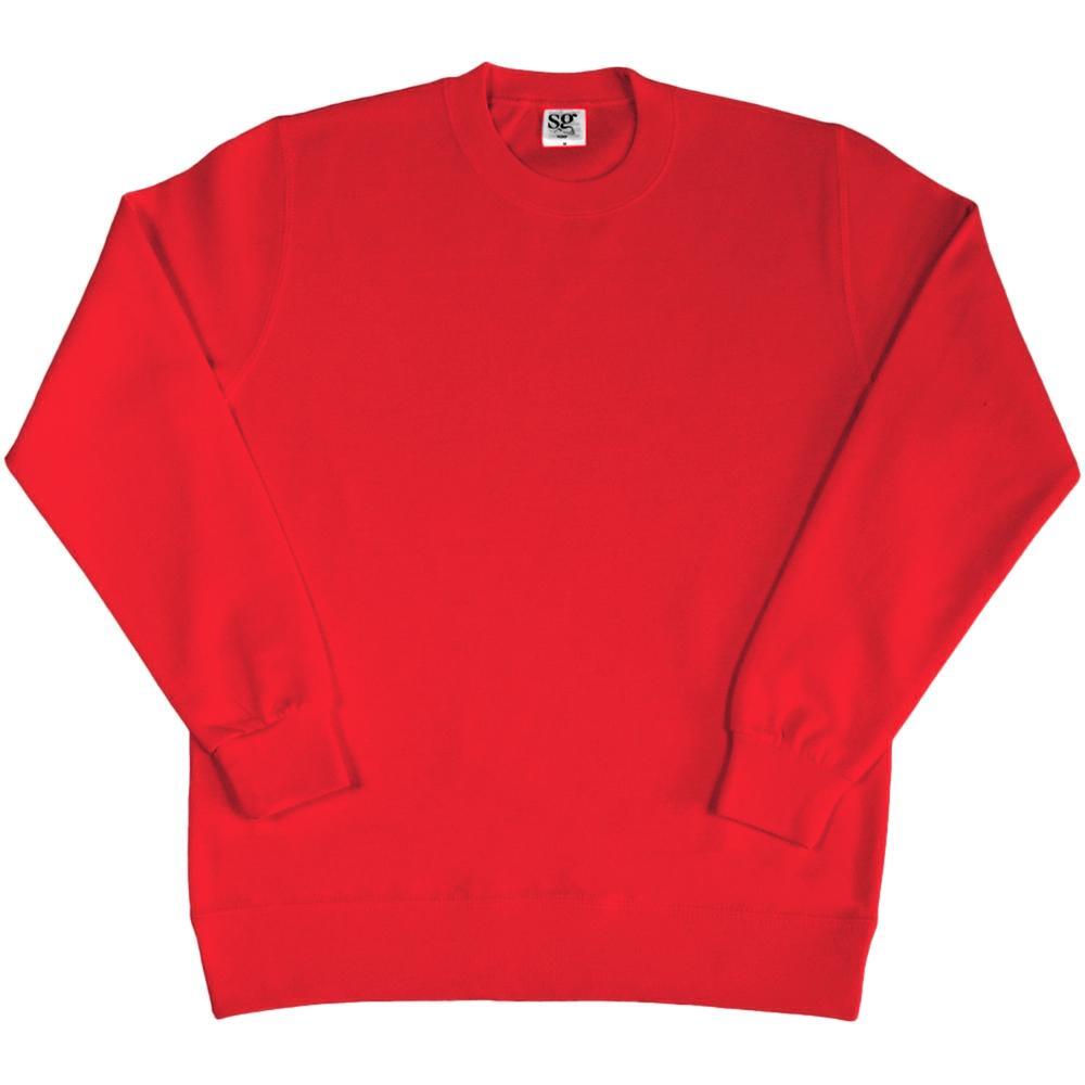 Ladies/Womens Crew Neck Long Sleeve Sweatshirt (Red)