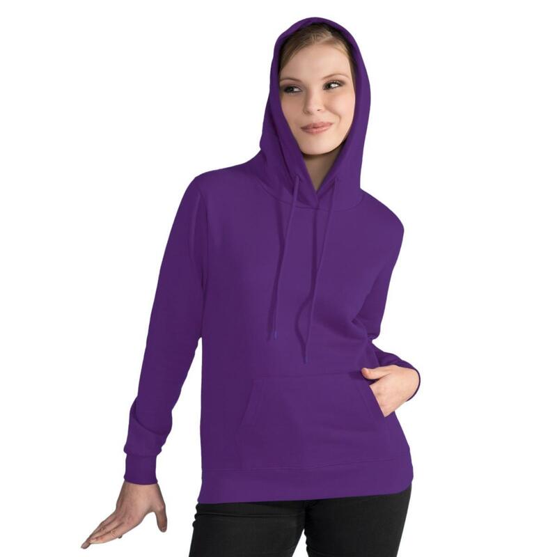 Sweatshirt Uni À Capuche Femme (Violet)