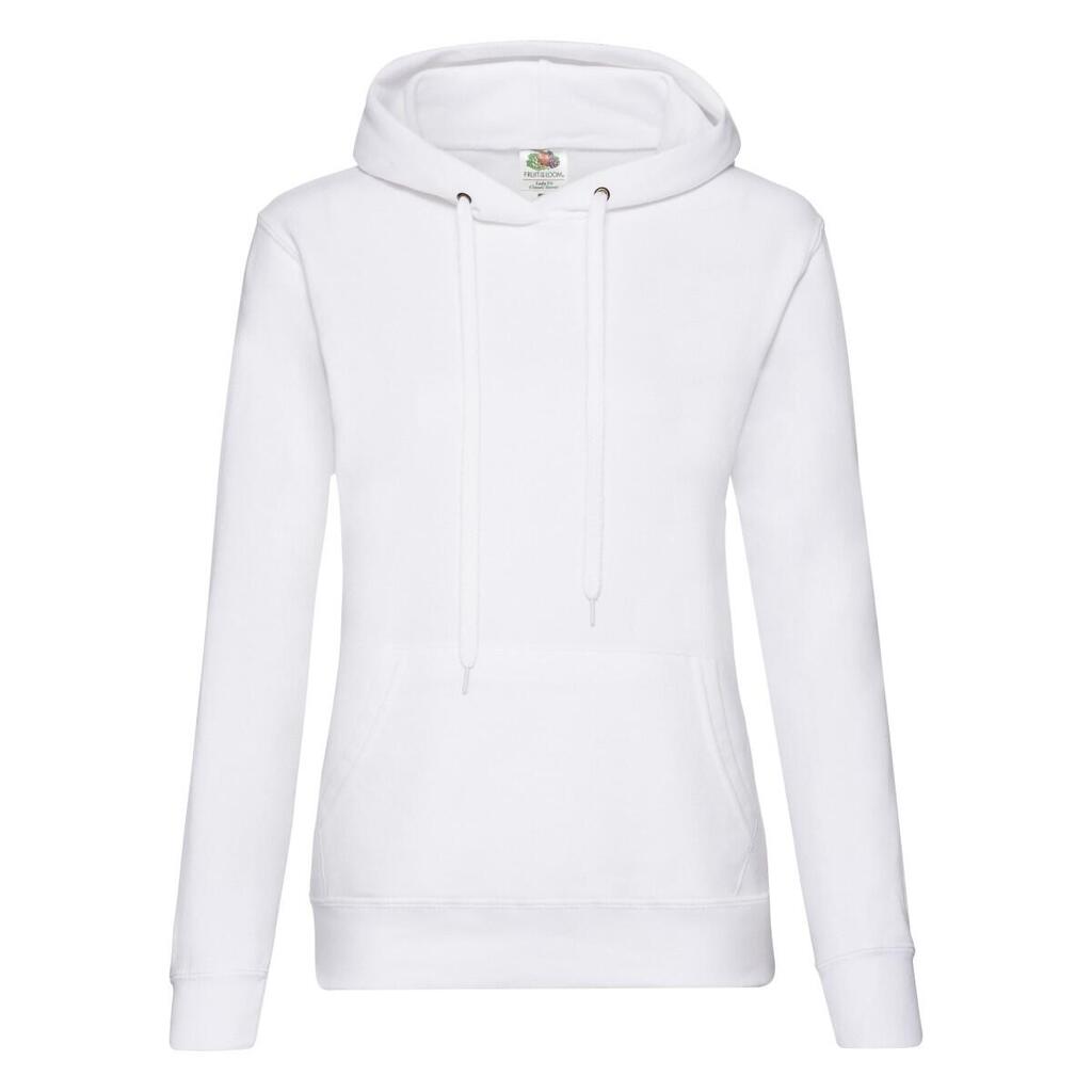 Womens/Ladies Classic Plain Hoodie (White)