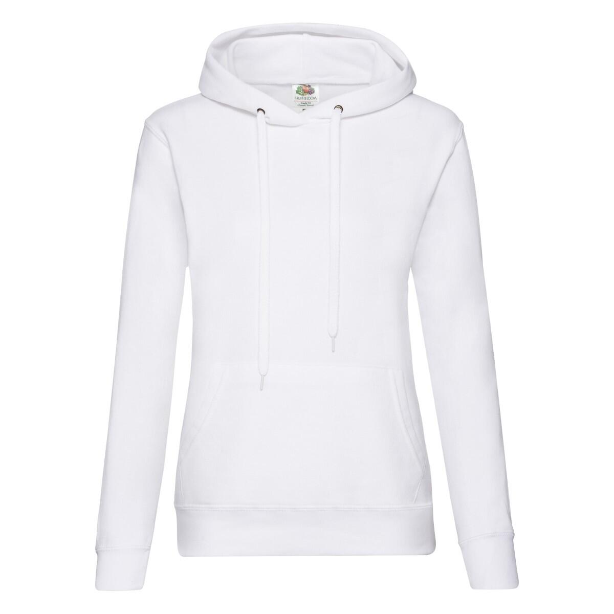 FRUIT OF THE LOOM Dames Klassieke Effen Hoodie (Wit)
