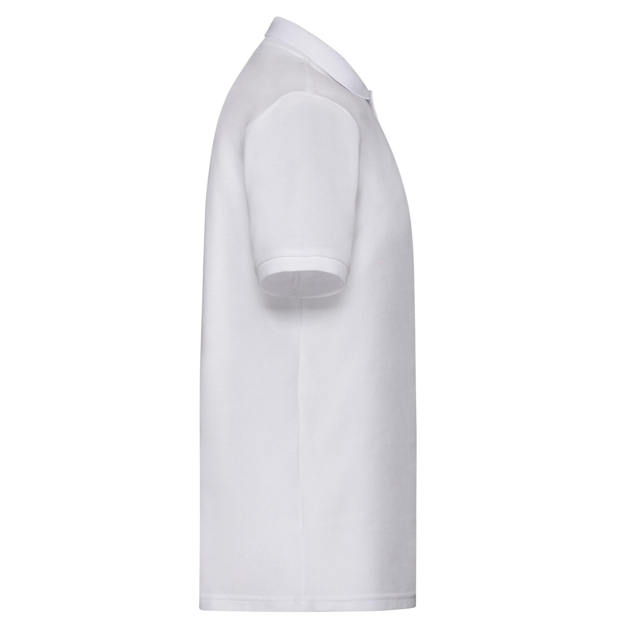 Mens Polycotton Pique Polo Shirt (White) 3/3