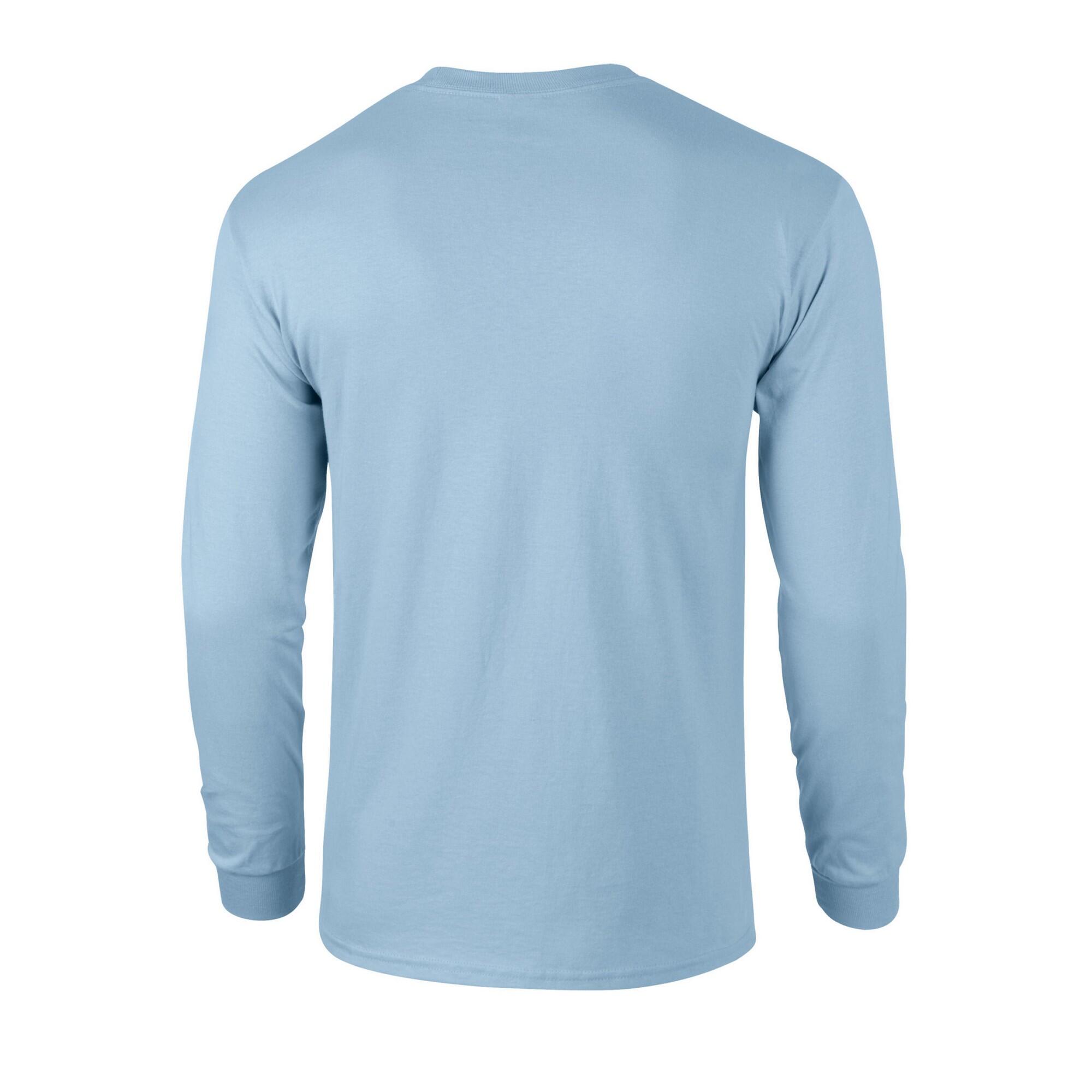 T-Shirt de manga comprida ultraalgodão unissexo para adultos (Azul Claro) 2/2