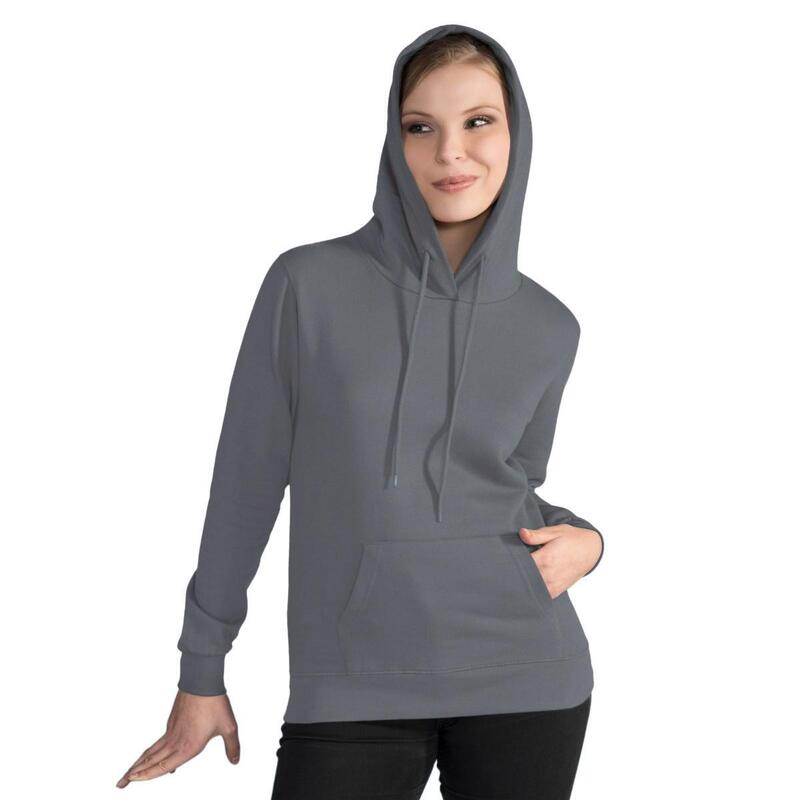 Sweatshirt Uni À Capuche Femme (Gris)