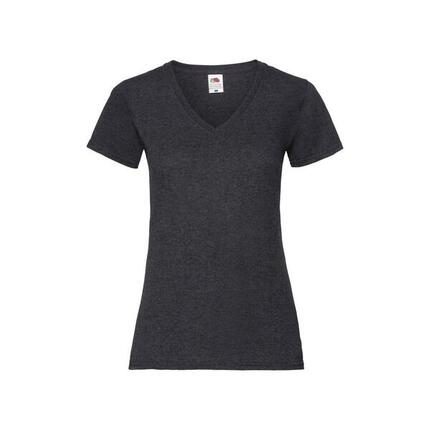 Dames Valueweight Heather V Hals Tshirt (Grijs)