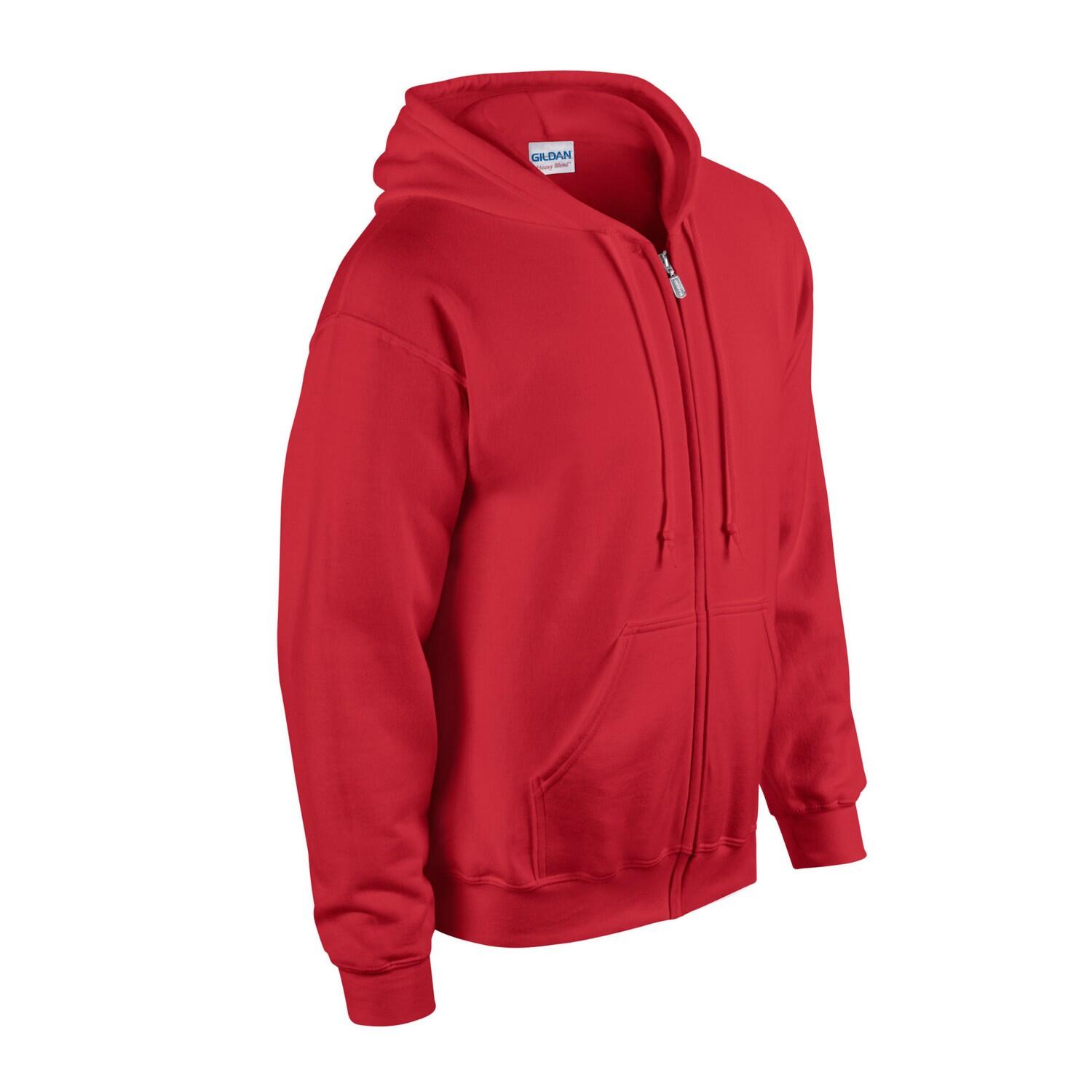 Unisex Adult Heavy Blend Full Zip Hoodie (Rood) 3/3