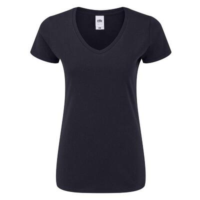 Dames iconisch v hals tshirt (deep navy)
