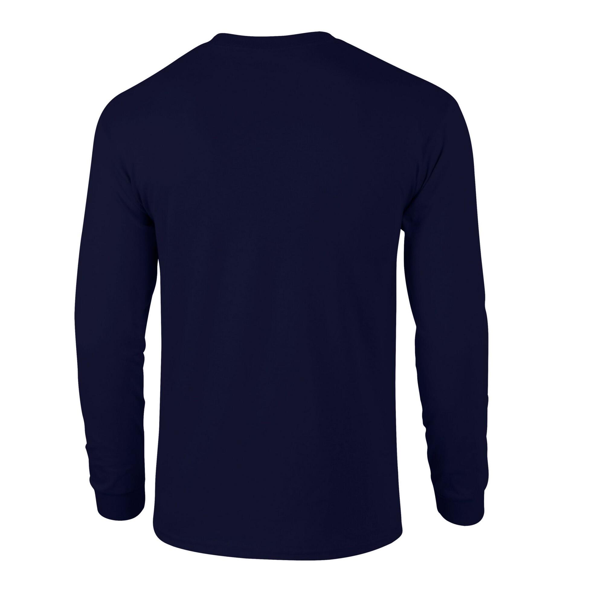 Camiseta de Algodón Ultra de Manga Larga para Adultos Unisex Marino 2/2