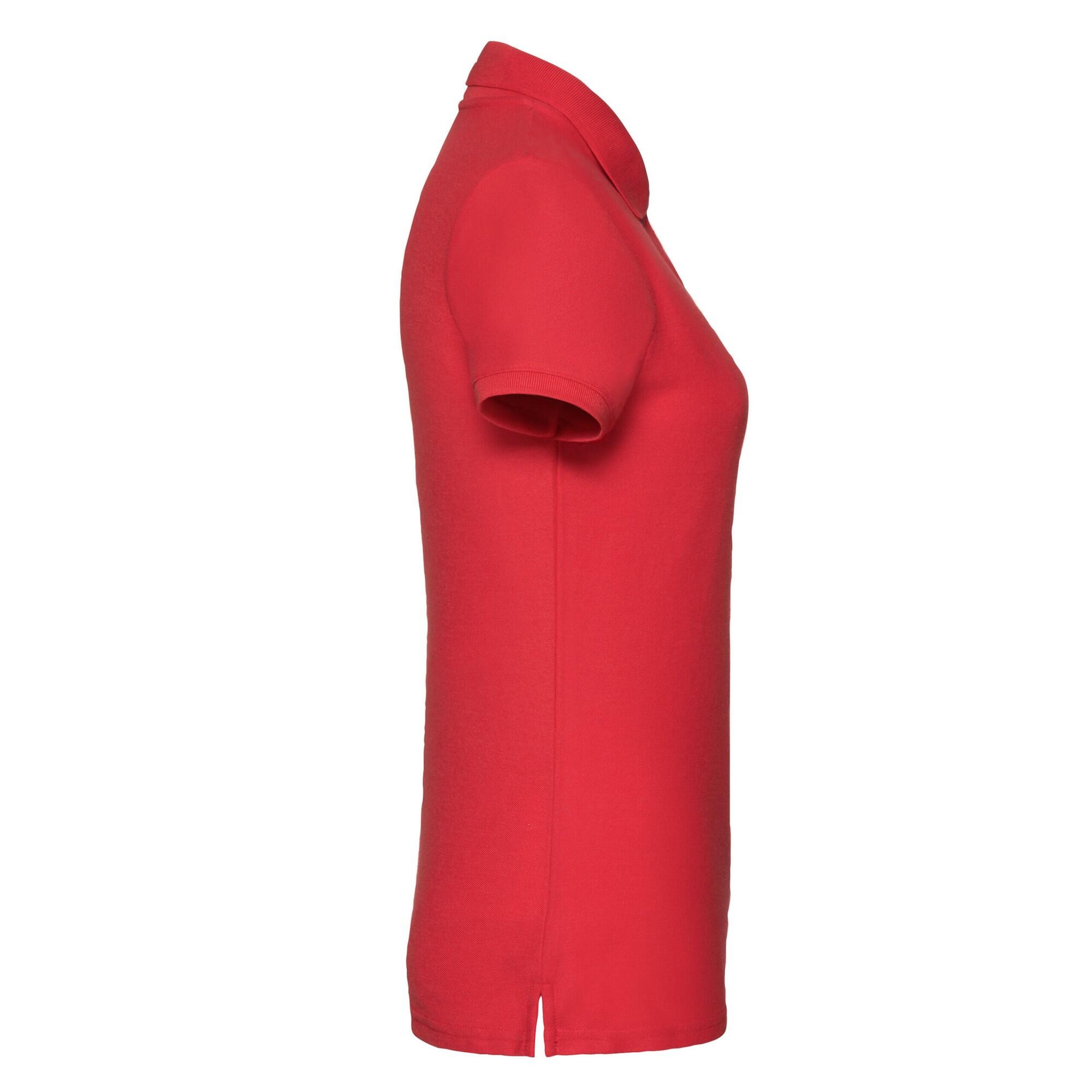 Womens/Ladies 65/35 Polo Shirt (Red) 3/3