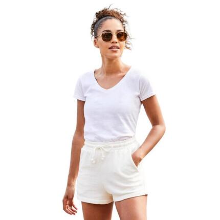 Dames Iconic 140 V Hals Tshirt (Wit)