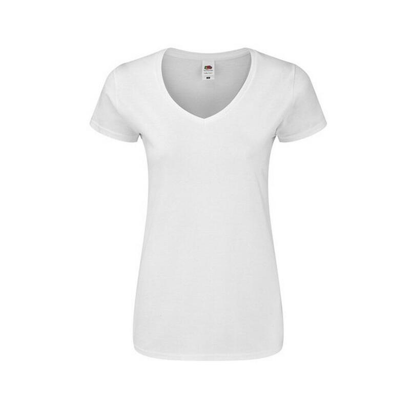 Tricou Drumeții În Natură Fruit Of The Loom Iconic 140 V Neck Femei