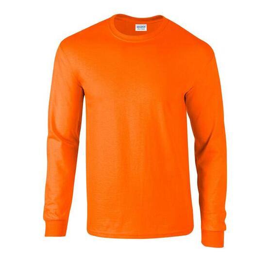 Maglietta Manica Lunga Adulto Unisex Gildan Arancione Di Sicurezza