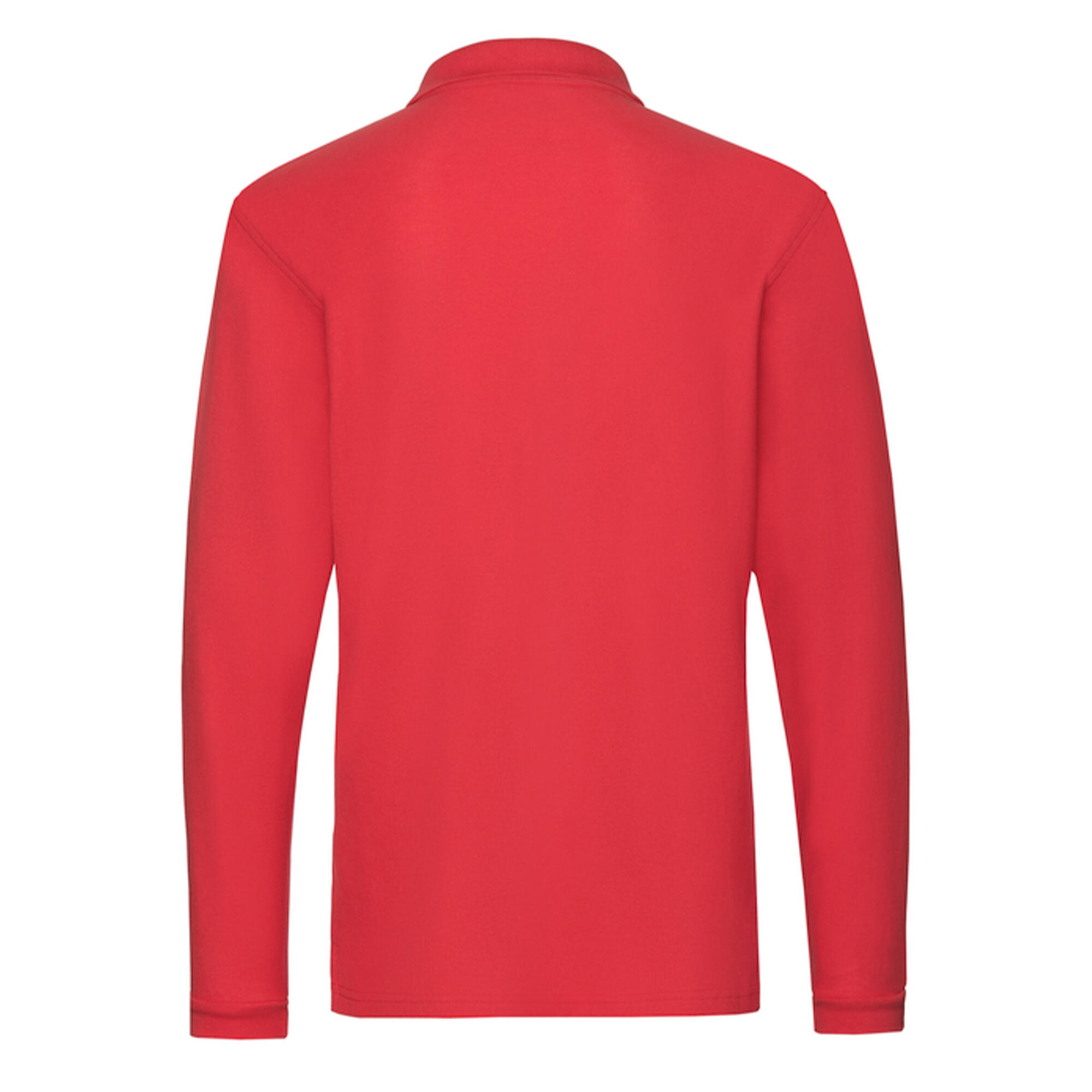 Polo Premium de Manga Larga para Hombre Rojo 2/3